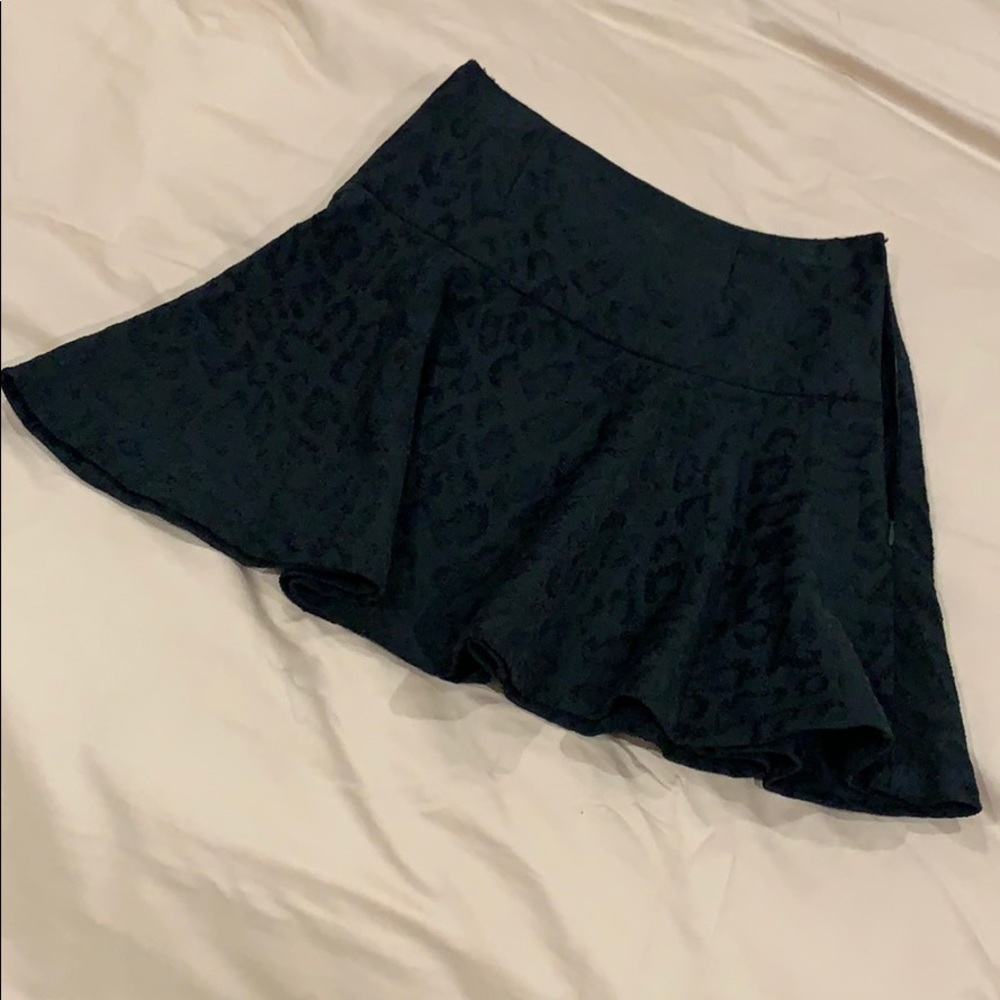 Free People - black leopard knit skirt